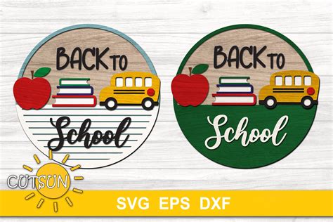 Back To School Round Sign SVG Classroom Decor SVG Fall SVG | Etsy