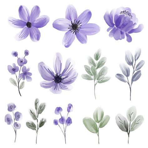 Purple Watercolor Flower Hd Transparent, Purple Flower In Watercolor ...