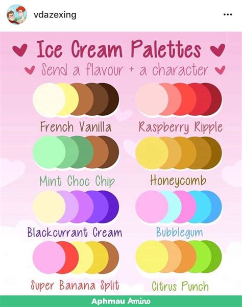 Ice Cream Color Palettes | Aphmau Amino