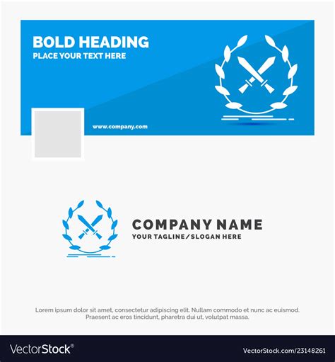 Blue business logo template for battle emblem Vector Image