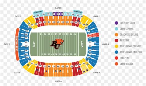 Bc place stadium seating chart with rows