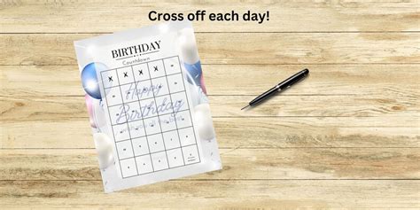 Birthday Countdown Calendar Instant Download Printable PDF, Milestone Birthday - Etsy