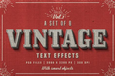 Vintage Photoshop text effects | Unique Photoshop Add-Ons ~ Creative Market