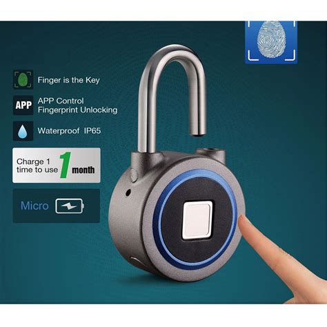 Waterproof Keyless portable Bluetooth smart Fingerprint Lock padlock Anti Theft iOS Android APP ...