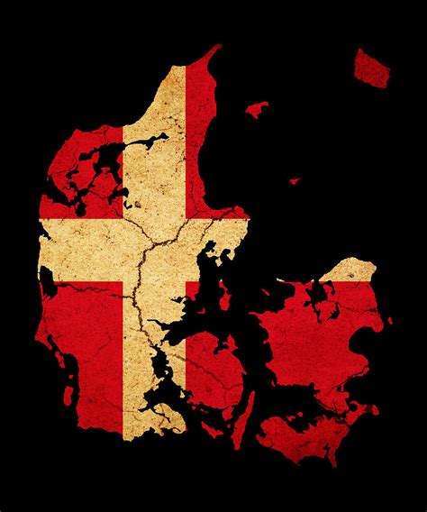 Denmark grunge map outline with flag Photograph by Matthew Gibson - Fine Art America