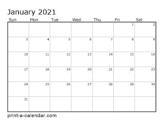 Download 2021 Printable Calendars