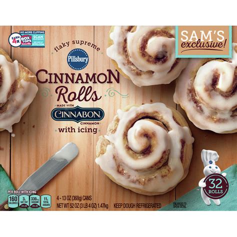 Pillsbury Cinnamon Rolls with Icing (4 each) - Instacart