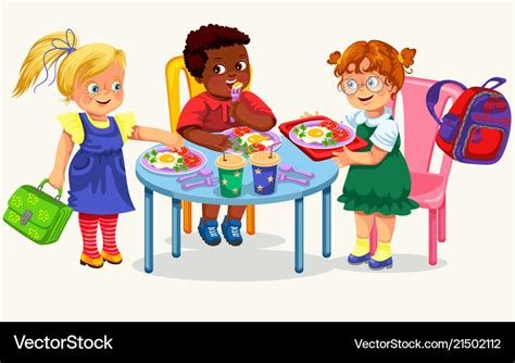 School lunch colorful poster Royalty Free Vector Image