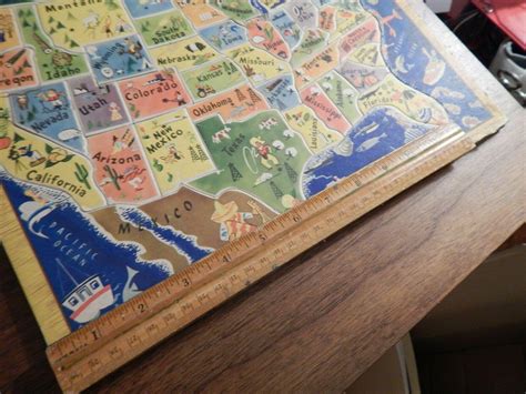 Vintage United States Map Puzzle of the 48 States U.S.A. | #3788545478