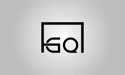 Letter GQ logo design. GQ logo with square shape in black colors vector free vector template ...