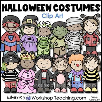 Halloween Costumes Clip Art Pack by Whimsy Workshop Teaching | TpT