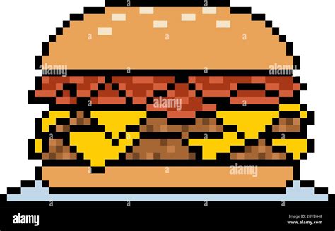 vector pixel art hamburger isolated Stock Vector Image & Art - Alamy