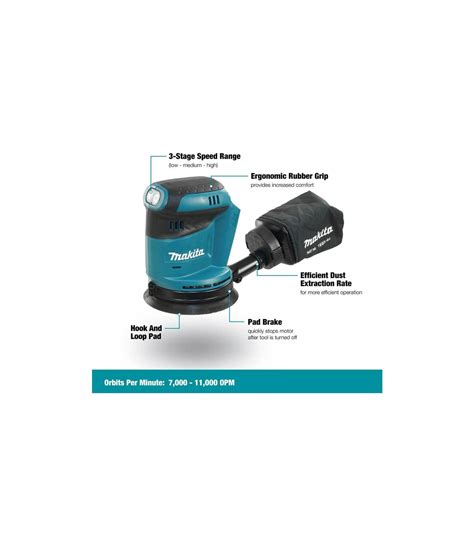 Makita 18V Cordless 125mm Random Orbital Sander - Bare Unit - Hardware ...