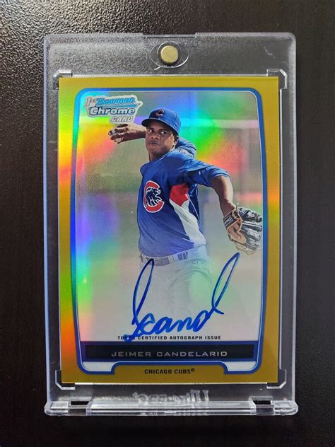 2012 Bowman Chrome - JEIMER CANDELARIO, 6/50 GOLD AUTO Rookie #BCP20, Cubs! | eBay