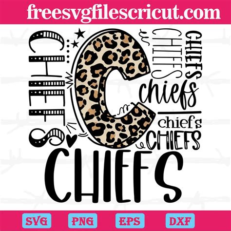 Kc Chiefs Leopard Typography Cutting Files Svg - free svg files for cricut