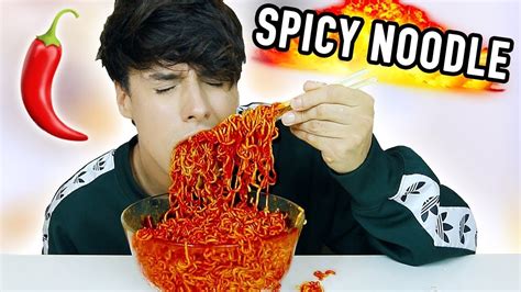 extremely spicy NOODLE CHALLENGE *painful mukbang* | Spicy noodles ...