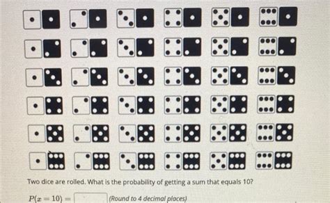 Solved Two dice are rolled. What is the probability of | Chegg.com