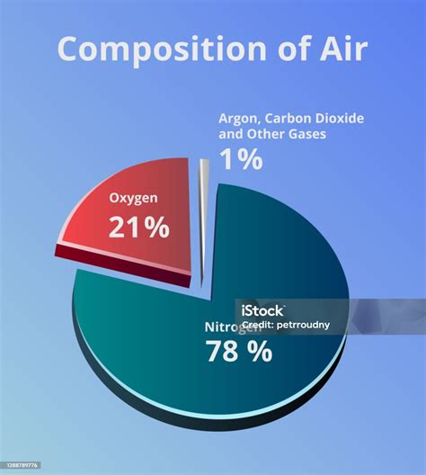 Pie Chart Pie Graph Composition Of Air On The Earth Nitrogen Oxygen Other Gases Such As Carbon ...