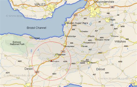 West Buckland Map - Street and Road Maps of Somerset England UK