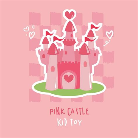 Pink princess castle hand drawn illustration 29435885 Vector Art at Vecteezy