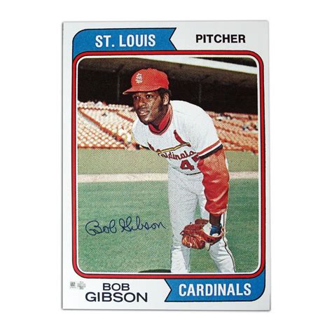 Autographed Bob Gibson 1974 Baseball Card Blowup 10x14 Unframed Reprint ...