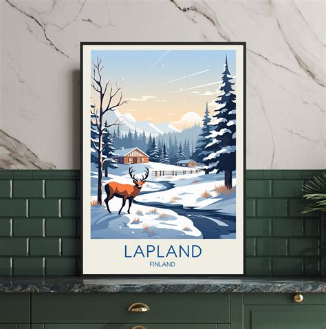 Lapland Travel Poster, Finland Poster, Lapland Art, Lapland Print ...