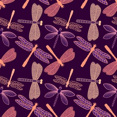 Free Vector | Dragonfly pattern design