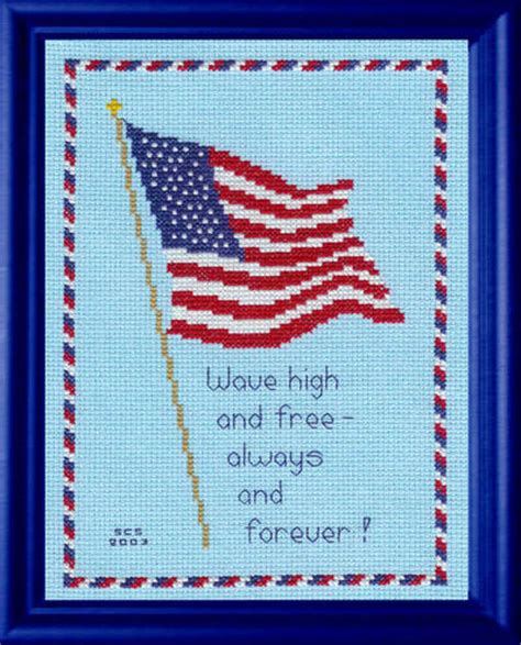 Patriotic Flag Cross Stitch Pattern by Susan Saltzgiver - Crosstitch.com