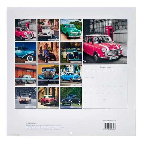 Buy Classic Vintage Cars 2024 Square Calendar for GBP 2.99 | Card ...