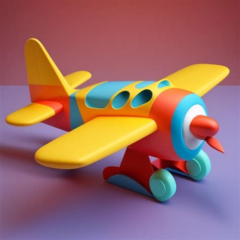 Premium AI Image | A yellow and blue toy plane with the word " on the ...