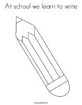 At School We Learn To write Coloring Page  Twisty Noodle sketch template