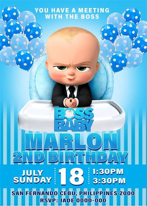 Copy Of Boss Baby Birthday Invitation 06E Baby Boy Birthday Themes ...