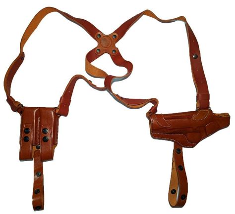 Colt 1911 Leather Horizontal Shoulder Holster with double