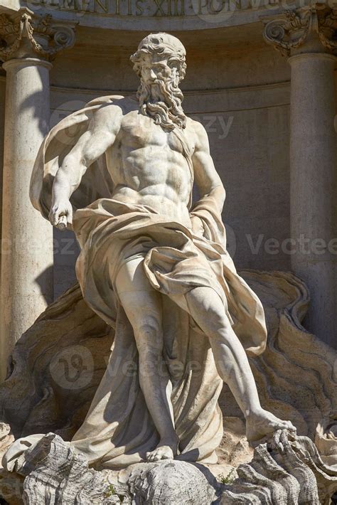 The Neptune Statue of the Trevi Fountain in Rome Italy 2419080 Stock ...