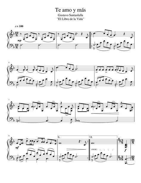 Te amo y m s Sheet music for Piano | Download free in PDF or MIDI | Musescore.com