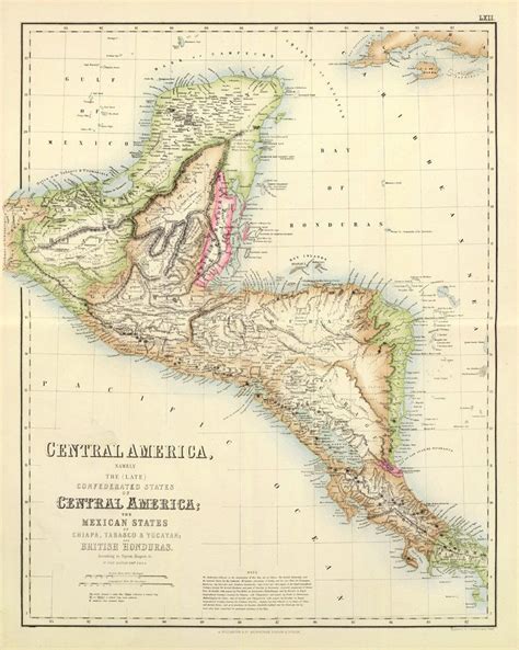 Central America Map Historical Map of Central America Old - Etsy | Mayan cities, Central america ...