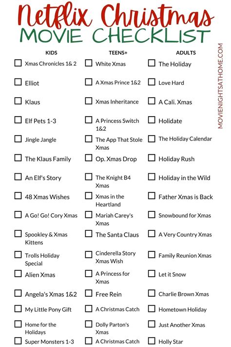 Best Christmas Movies on Netflix 2024 (Printable Checklist)