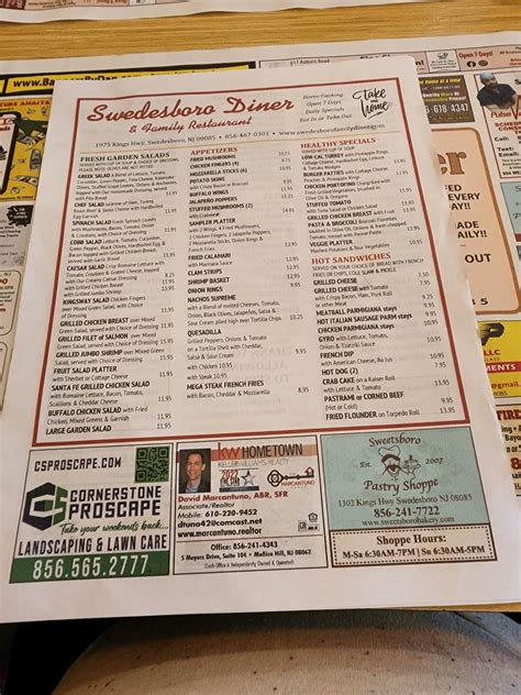 Menu at Swedesboro Diner restaurant, Swedesboro