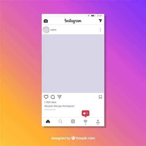 Free Vector | Instagram post template with notifications