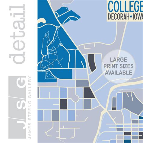 Luther College Decorah Iowa Campus Art Map Print - Etsy