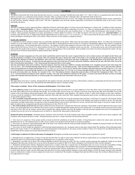 Leviticus-summary.pdf | Summaries Law | Docsity