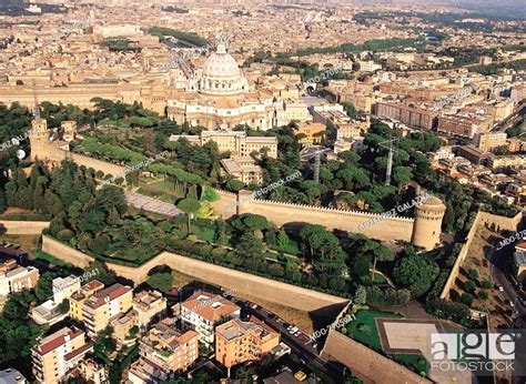 Aerial view of Vatican Gardens. Vatican City, 2010s, Stock Photo ...