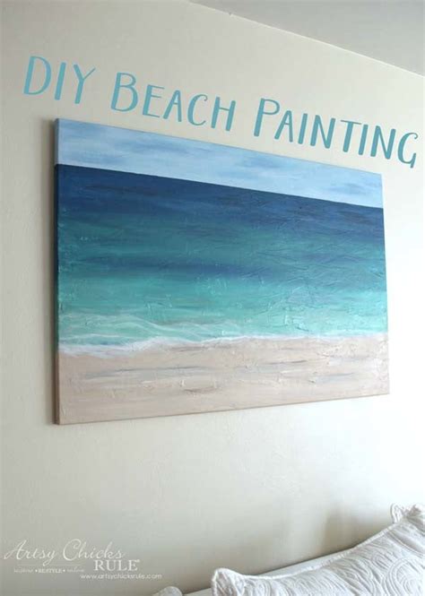 DIY Beach Painting (create faux texture for real looks!) - Artsy Chicks Rule®