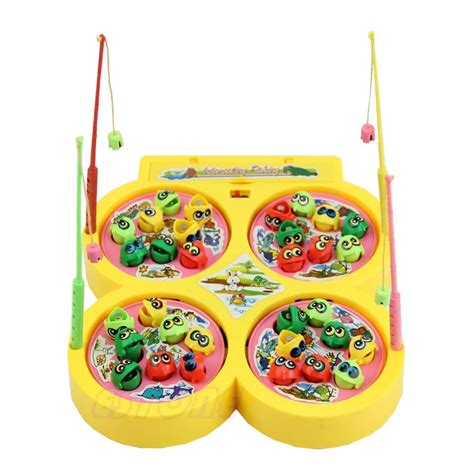 Go Fishing Game Electric Rotating Magnetic Magnet Fish Toy Kid Educational Toys-in Fishing Toys ...