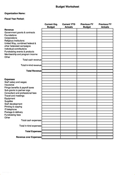 Free Excel Templates For Nonprofit Accounting