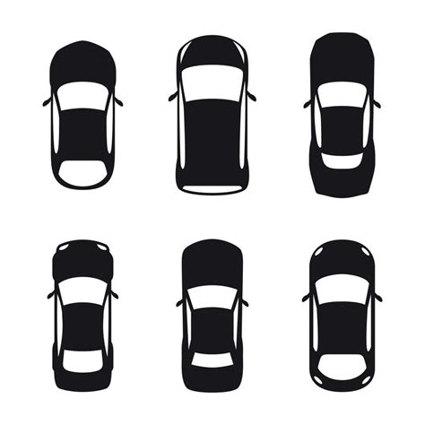 set of top view car silhouettes black illustration 17533633 Vector Art at Vecteezy