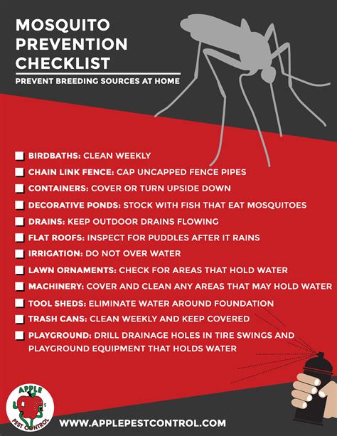 mosquito prevention checklist - Apple Pest Control