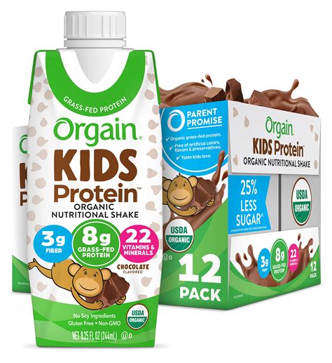 Orgain Organic Kids Protein Nutritional Shake, Chocolate - 8g of ...