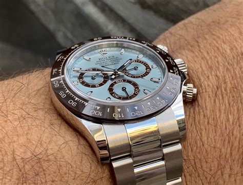 Rolex Daytona in Platinum with the stunning ice blue dial 116506 - Carr Watches