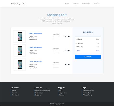 Bootstrap 5 Shopping Cart Template Free